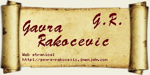 Gavra Rakočević vizit kartica